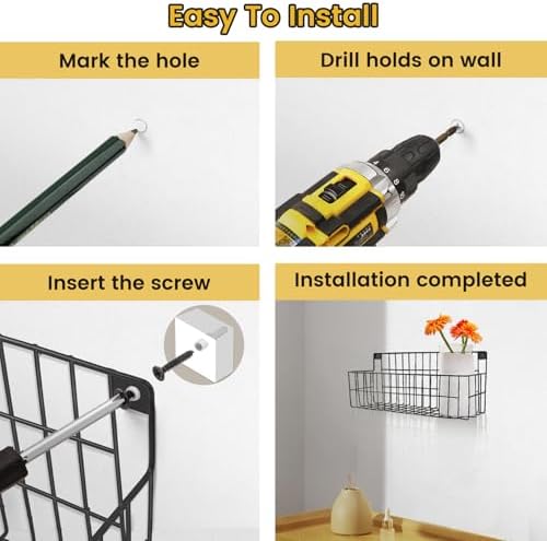 FamilyKit 4 Set Extra Large Hanging Wall Wire Baskets - Image 6