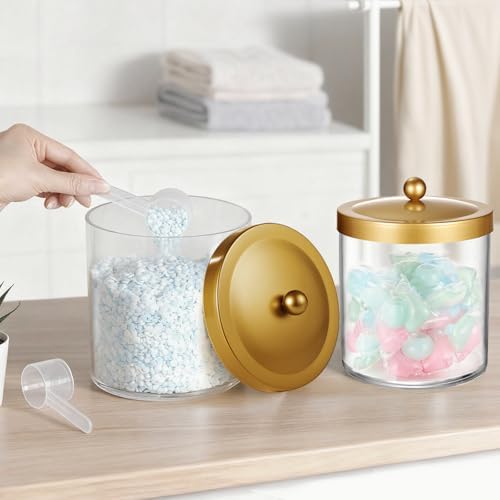50 Oz Laundry Pods Container Clear Container w/Stainless Steel Lid - Image 4