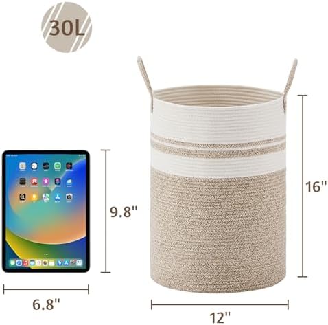 VIPOSCO 30L Small Woven Laundry Basket Hamper - Image 5