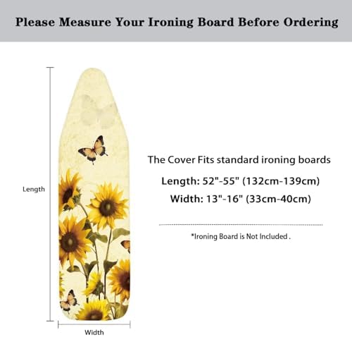 Sunflower Butterfly Ironing Board Cover and Pad Standard Size Heavy Duty Padded - Image 6
