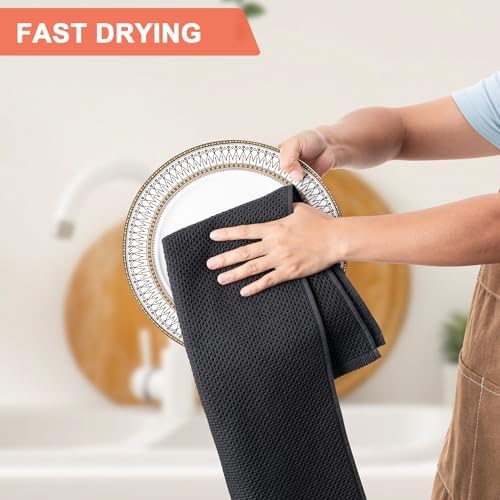 BOOMIBOO 6-Pack Dish Towels, 100% Cotton Waffle Weave, 13x28 in - Image 3