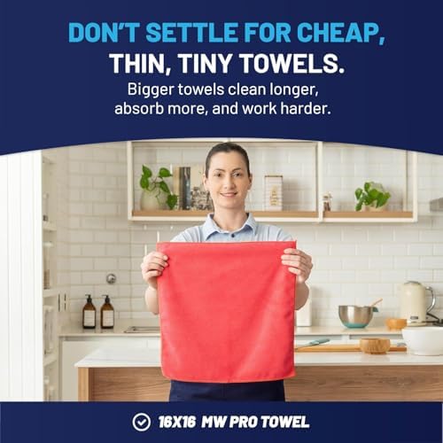 MW PRO Microfiber Cleaning Cloths Red - Image 3