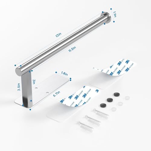 ASTOFLI Paper Towel Holder Under Cabinet No Drilling, Self Adhesive Paper Towel - Image 2