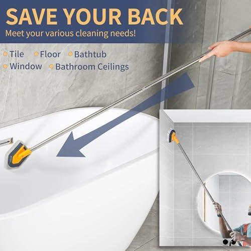 BOOMJOY Tub Cleaner Brush with Long Handle, No Scratch Shower Cleaning Brush - Image 2