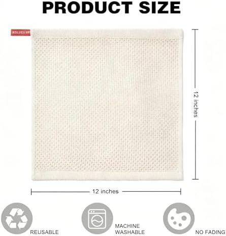 QUILTINA Kitchen Dish Cloths 6 Pack, 12 x 12 Inches, 100% Cotton Waffle Weave - Image 3