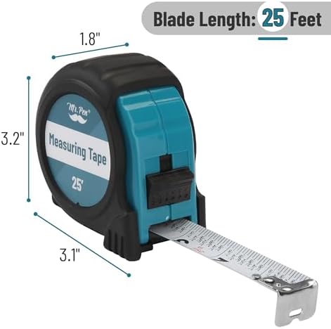 Mr. Pen- Retractable Tape Measure 25 ft, Teal & Black, Easy Read - Image 2