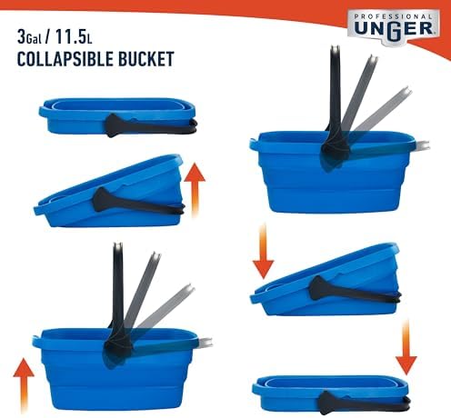 Unger Professional 3-Gallon Collapsible Bucket, Portable Household Cleaning - Image 4