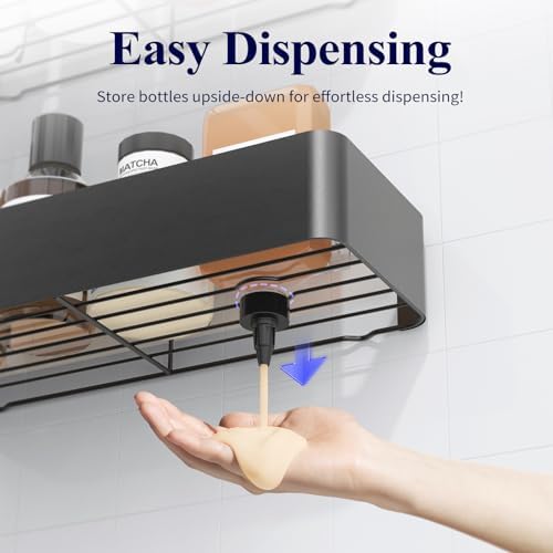 Kitsure Shower Caddy Adhesive, Stylish Shower Organizer, Dark Grey - Image 5