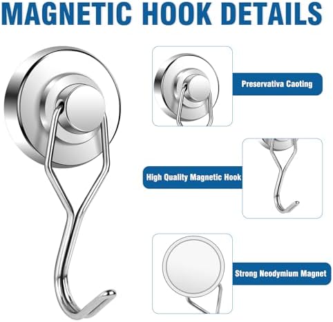 E BAVITE Swivel Swing Magnetic Hook 120LBS Heavy Duty Magnet Hook 10 Pack - Image 4