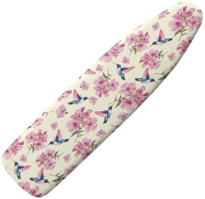 Pink Flower Hummingbird Ironing Board Cover and Pad Cover by Darisoco