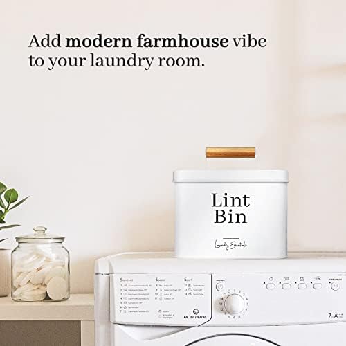 Modern Farmhouse Lint Bin for Laundry Room Decor and Accessories - Image 4