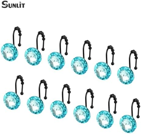 Sunlit Luxury Design Round Teal Blue Diamond Crystal Gem Bling - Image 3