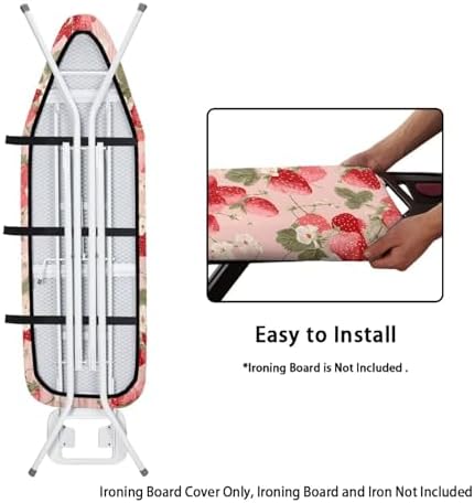 Pink Strawberry Ironing Board Cover, Standard Size Ironing Board Cover - Image 5