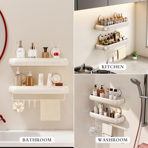 CICUFY Shower Caddy Suction Cup, 2 Pack No Drilling Corner Shower Shelves - Image 6