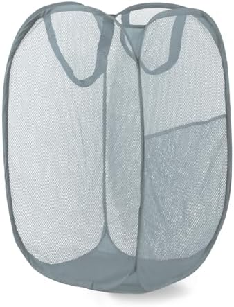 Pop Up Laundry Hamper, Mesh Laundry Basket Collapsible, Foldable Hamper by LXLOVESMEggRings