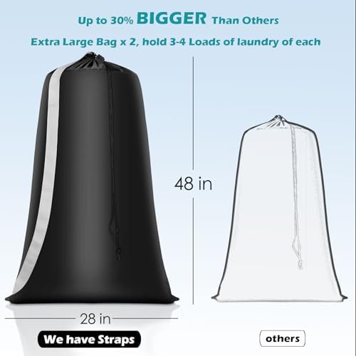 Coomee Heavy Duty Laundry Bag, 2 Pack XXL Nylon Laundry Bags - Image 2