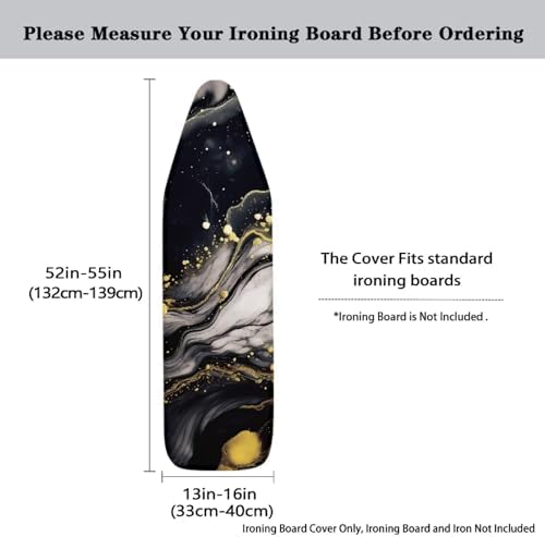 Marble Print Ironing Board Cover Protector Dirt-Resistant Iron Board Cover - Image 5