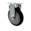 Service Caster Brand Replacement Caster for Uline Caster H-7449R - Stainless Steel Rigid Top Plate Caster with 5 Inch Black Polyurethane Wheel - Fits Carts and Platform Trucks H-6348