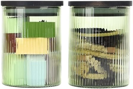 BKYFPQ 2 Pack Glass Qtip Holder Dispenser by BKYFPQ