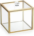 Hipiwe Glass Q-tip Holder Gold Cotton Swab Organizer Bathroom Dispenser by Hipiwe