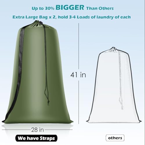 Coomee Heavy Duty Laundry Bag, 2 Pack XL Nylon Laundry Bags - Image 2