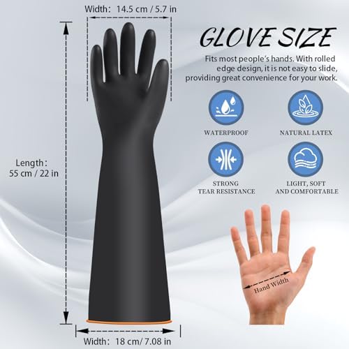 Haiou Chemical Resistant Nitrile Gloves Long Rubber Gloves - Image 6
