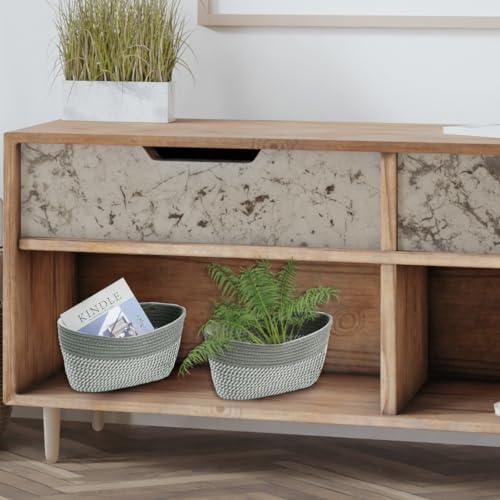 Over the Door Hanging Basket for Organizing 3 Tiers Woven Cotton Rope Wall - Image 4