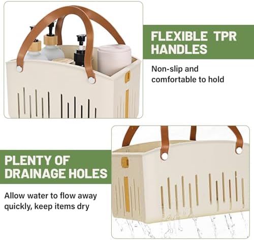 Portable Shower Caddy Collapsible Plastic Shower Basket Tote - Image 3