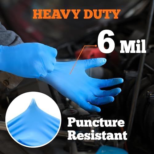 TitanFlex Nitrile Exam Gloves, Heavy Duty Nitrile Gloves, Mechanic Disposable - Image 2