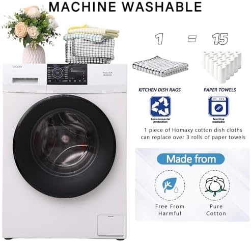 Kitinjoy Cotton 8 Pack Terry Kitchen Dish Cloths - Image 5