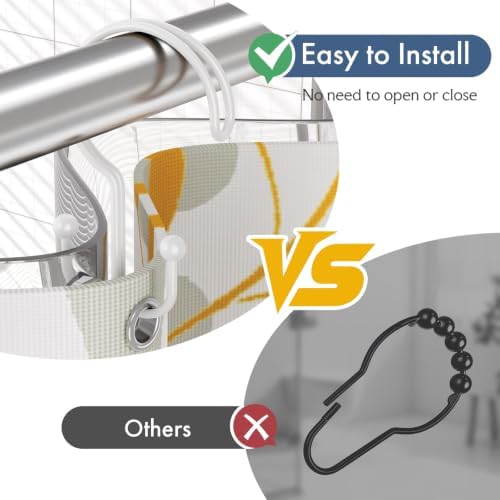 Bathway White Shower Curtain Hooks Ring, Rust Proof Metal Shower Hooks - Image 5