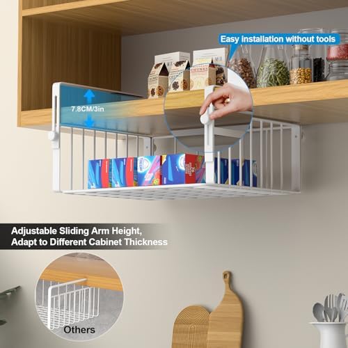 AmonHouseware 2Pack Under Shelf Storage Basket Organizer - Image 2