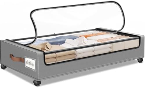 Under Bed Storage with Wheels 1Pack Storage Containers with Clear Window by SpaceHacks