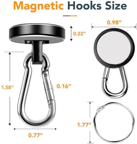 MIKEDE 6 Pack Strong Magnetic Hooks 70LBS Neodymium Magnet Hook - Image 2