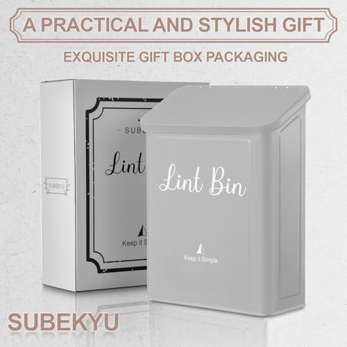 Magnetic Lint Bin for Laundry Room Organization and Storage, Light Grey - Image 7