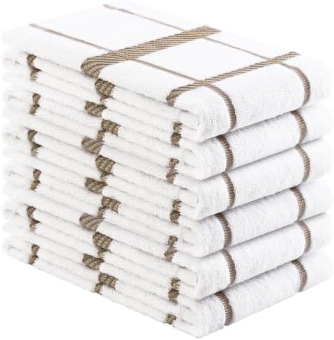 Homaxy Terry Stripe Kitchen Towels 18"x28", 6 Pack by Homaxy