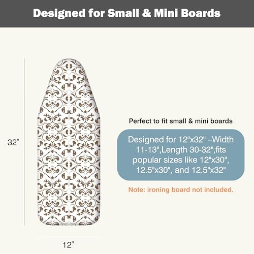 UniSimp Small Ironing Board Cover and Pad 12.5"x30" Small Iron Board Cover - Image 2