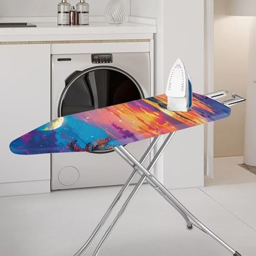 GLENLCWE Hawaiian Palm Watercolor Ocean Sky Ironing Board Cover, Washable - Image 2