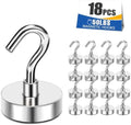 MIKEDE Magnetic Hooks 50lbs Strong Magnets Hook 18 Pack by MIKEDE