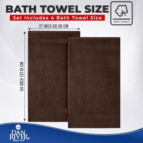 DAN RIVER 600 GSM Cotton Large Bath Towels Set of 4, 27 x 54 Inches - Image 2