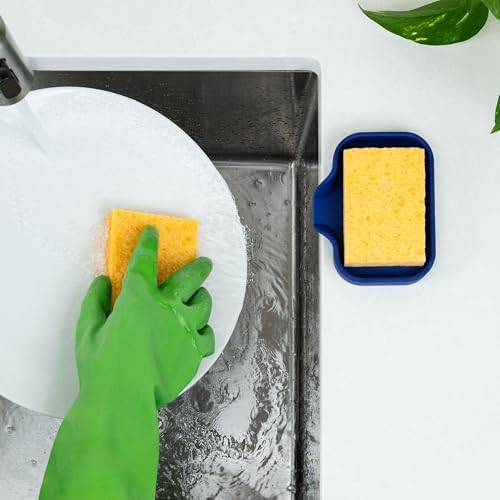 Zulay Kitchen Small Silicone Sponge Holder – Space-Saving Sink Organizer Tray - Image 6