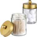 Amolliar Apothecary Jar Bathroom Storage Qtip Holder Glass by Amolliar