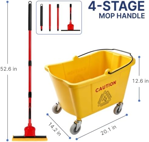 Commercial Sponge Mop and Bucket Set - Image 3