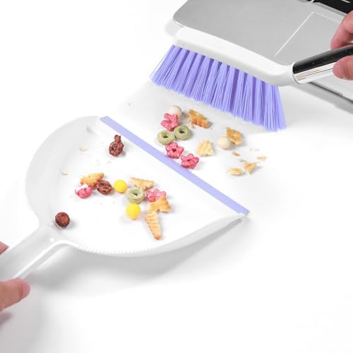 NACENA Mini Broom and Dustpan Set, Small Dust Pan and Brush Set, Light&Purple - Image 4