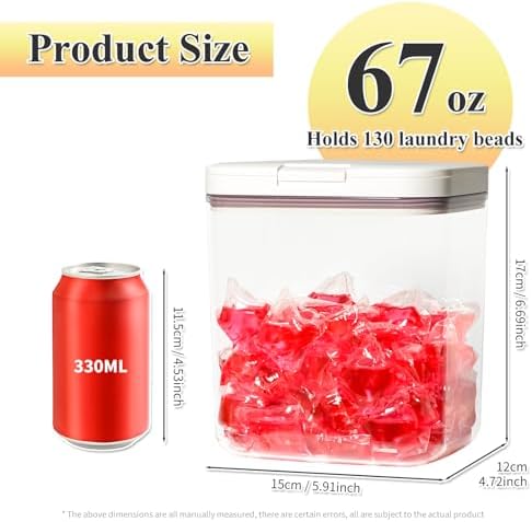 Gute Laundry Pod Holder with Lid, 67oz Sealed Pop-Up Dispenser - Image 3