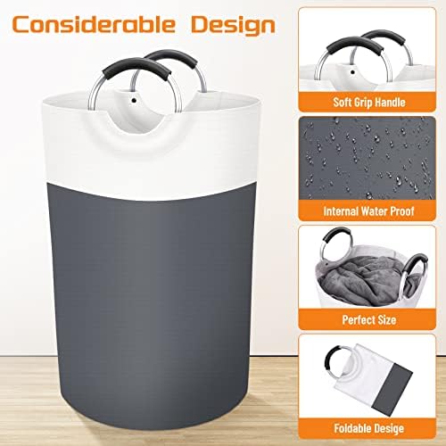 BlissTotes 75L Laundry Basket, Freestanding Collapsible Hamper - Image 3