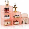 Translucent Pink Shoe Storage Boxes, 2026 2nd Gen Thickened Hard Plastic by Fraphil