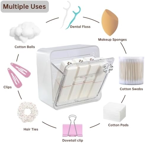 DASITON Wall Mounted Qtip Holder Dispenser, Adhesive No Drilling Cotton Swab - Image 5