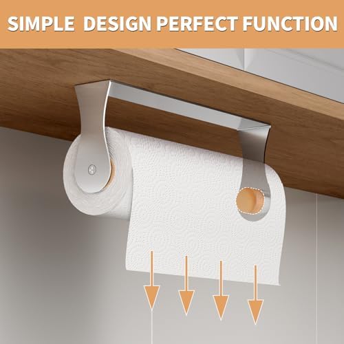 Paper Towel Holder Under Cabinet, Wall Mount, Adhesive or Drilling - Image 2
