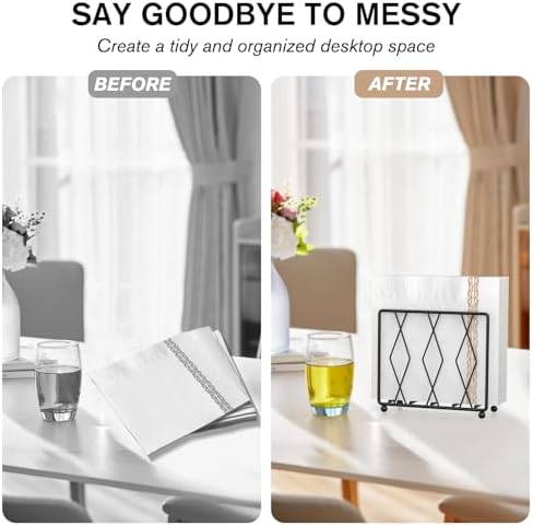 Black Napkin Holder for Table, Modern Metal Stand for Kitchen Counter - Image 3